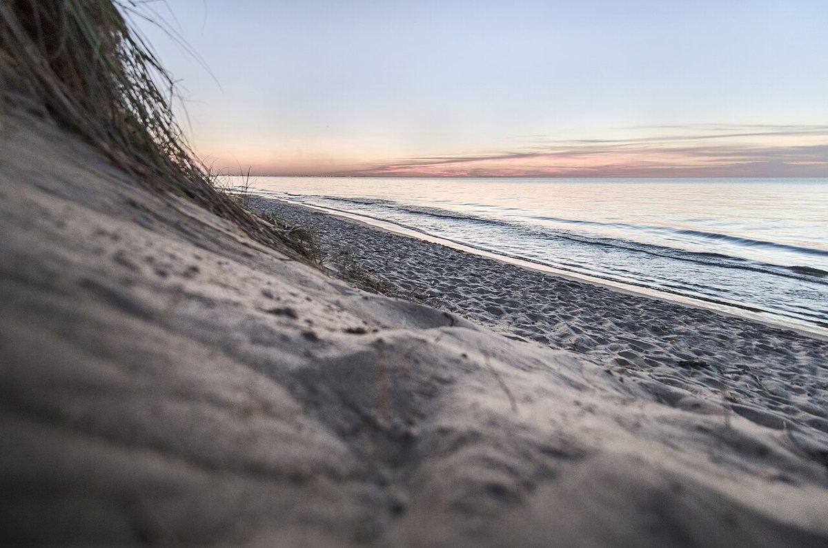 Sand dunes and Lake Michigan shoreline at Indiana Dunes National Park