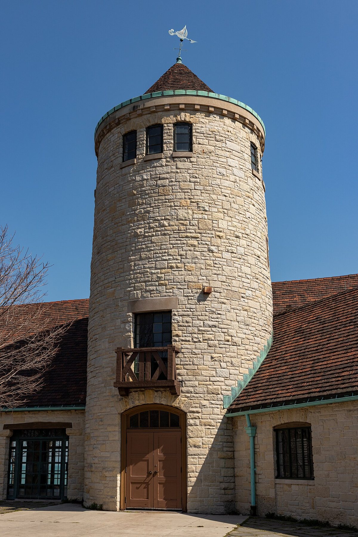 The limestone steps of Promontory Point overlooking Lake Michigan