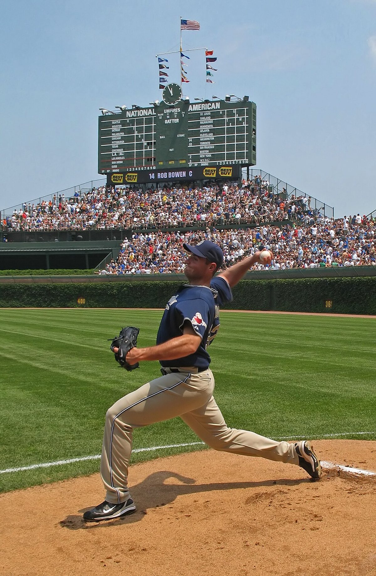 fans outside Wrigley Field on an early season game day