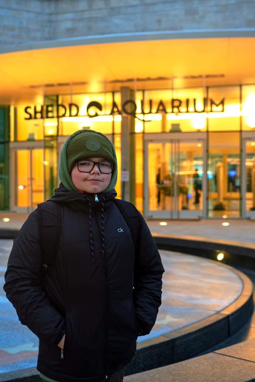 The entrance to the Shedd Aquarium on the Chicago Museum Campus